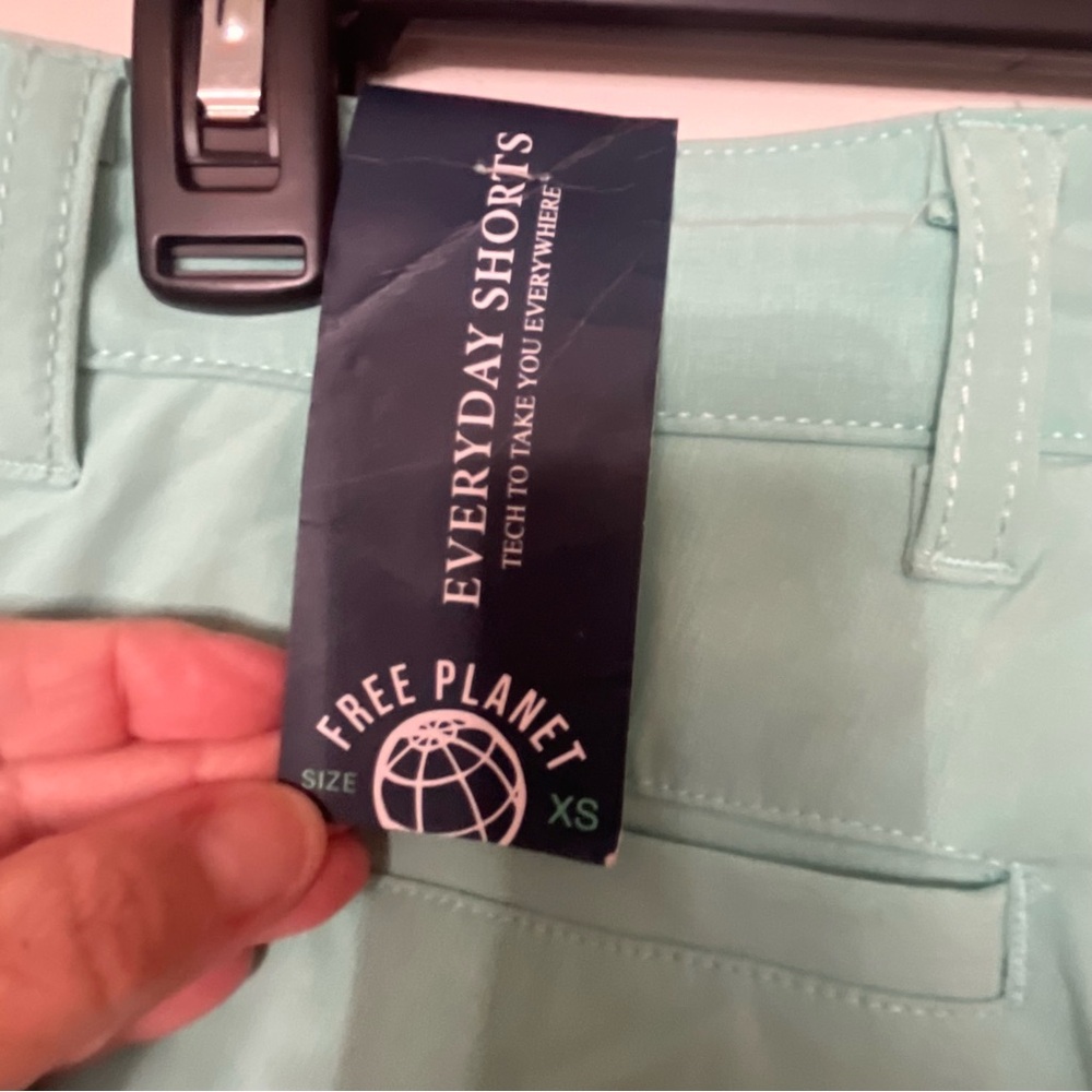 Free Planet  Mens Everyday Shorts Turquoise Flat  Front Shorts Size X Small NWT - Picture 9 of 15
